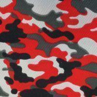 Camouflage Print Dimple Mesh Red